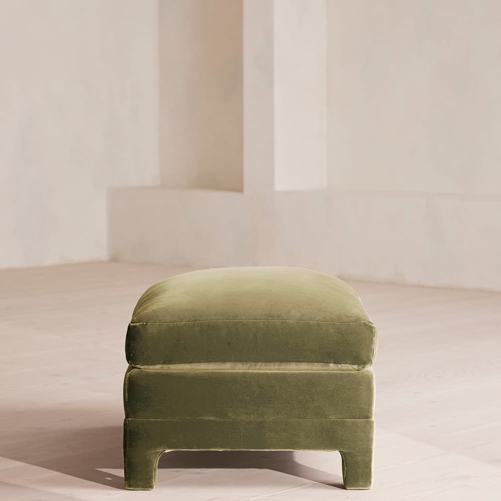 Ashford Ottoman Velvet - Lichen - Images - Image 3