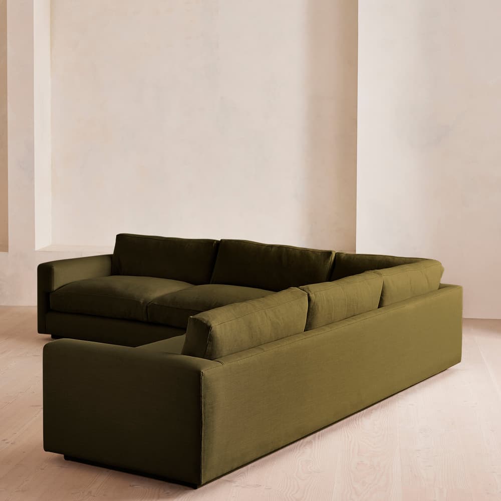 Mossley Corner Sofa - Linen - Olive - Images - Image 3