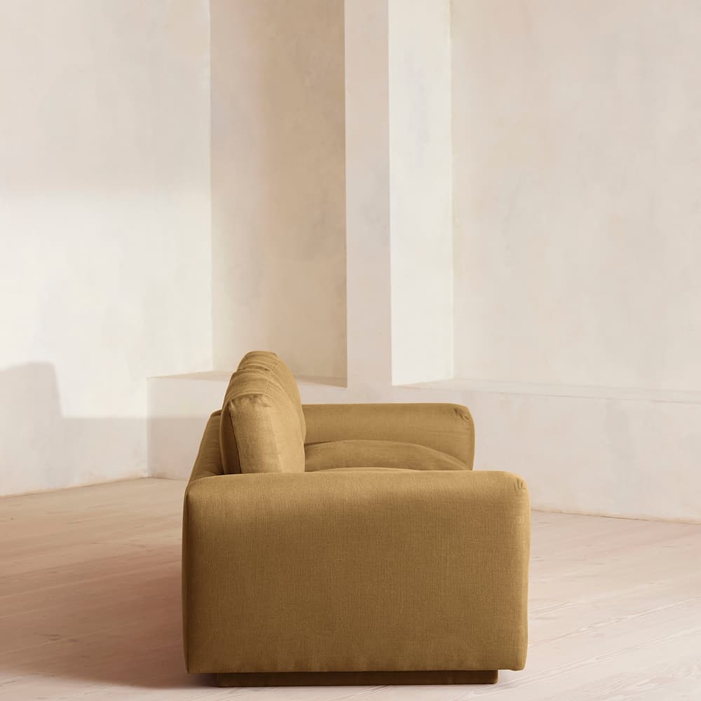 Mossley Three Seater Sofa - Linen - Ochre - Images - Image 3