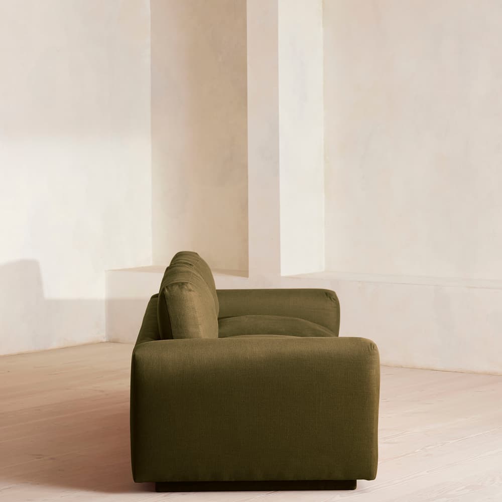Mossley Three Seater Sofa - Linen - Olive - Images - Image 3