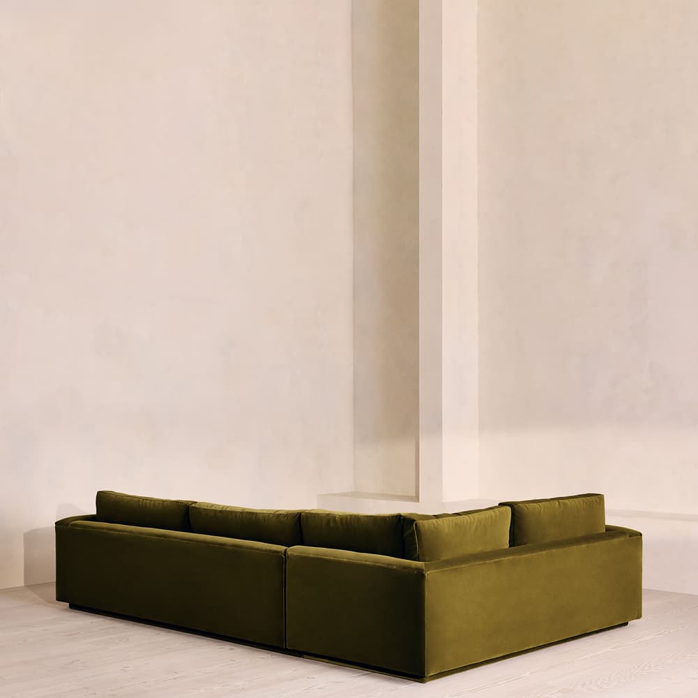 Mossley Right L-Shape Sofa - Velvet - Olive - Images - Image 3