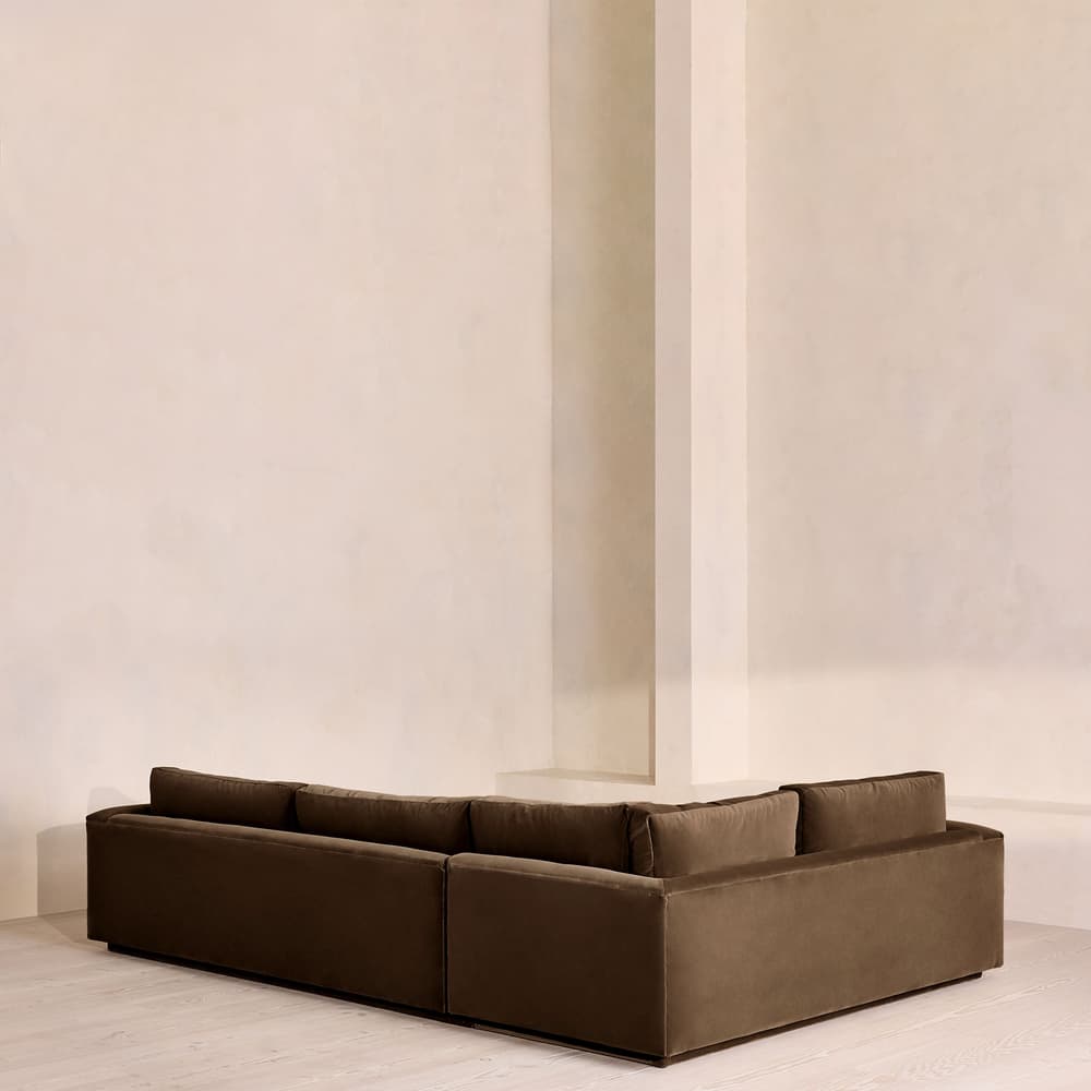 Mossley Right L-Shape Sofa - Velvet - Chocolate - Images - Image 3
