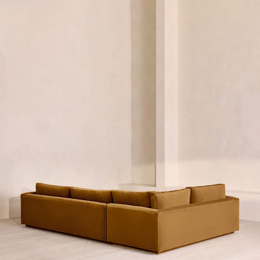 Mossley Right L-Shape Sofa - Velvet - Mustard - Images - Image 3