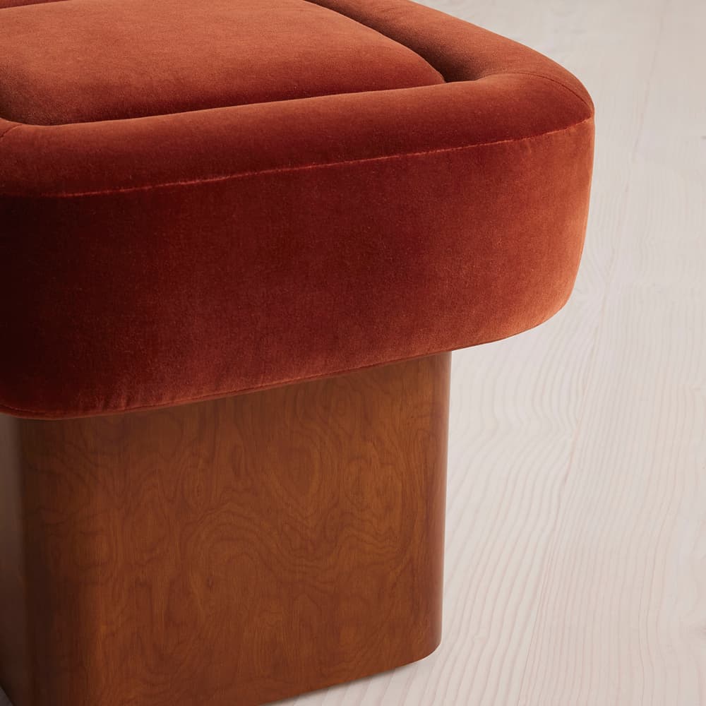 Ralph Footstool - Velvet - Rust - Images - Image 3