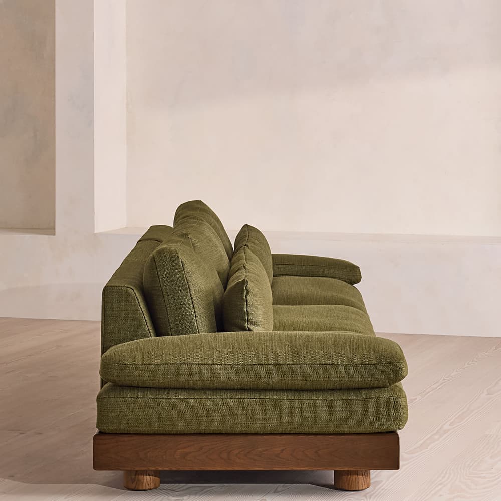 Truro Sectional Sofa - Four Seater - Wool Linen - Moss - US - Images - Image 3