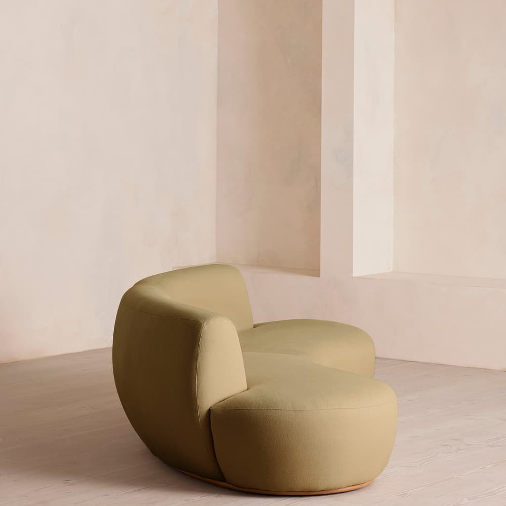Aline Serpentine Modular Sofa - Three Seater - Linen - Wheat - US - Images - Image 3