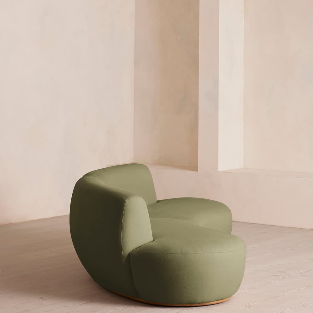 Aline Serpentine Modular Sofa - Three Seater - Linen - Sage - US - Images - Image 3