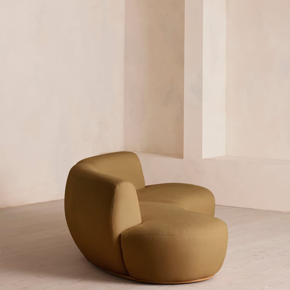 Aline Serpentine Modular Sofa - Three Seater - Linen - Ochre - US - Images - Image 3
