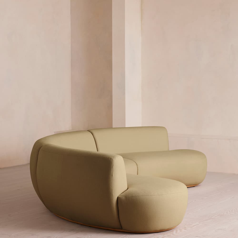 Aline Serpentine Modular Sofa - Six Seater - Linen - Wheat - US - Images - Image 3