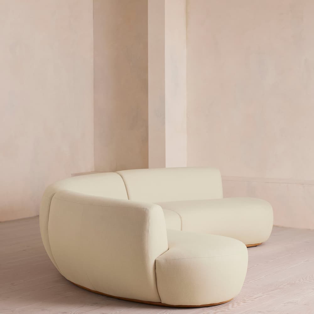 Aline Serpentine Modular Sofa - Four Seater - Linen - Bisque - US - Images - Image 3