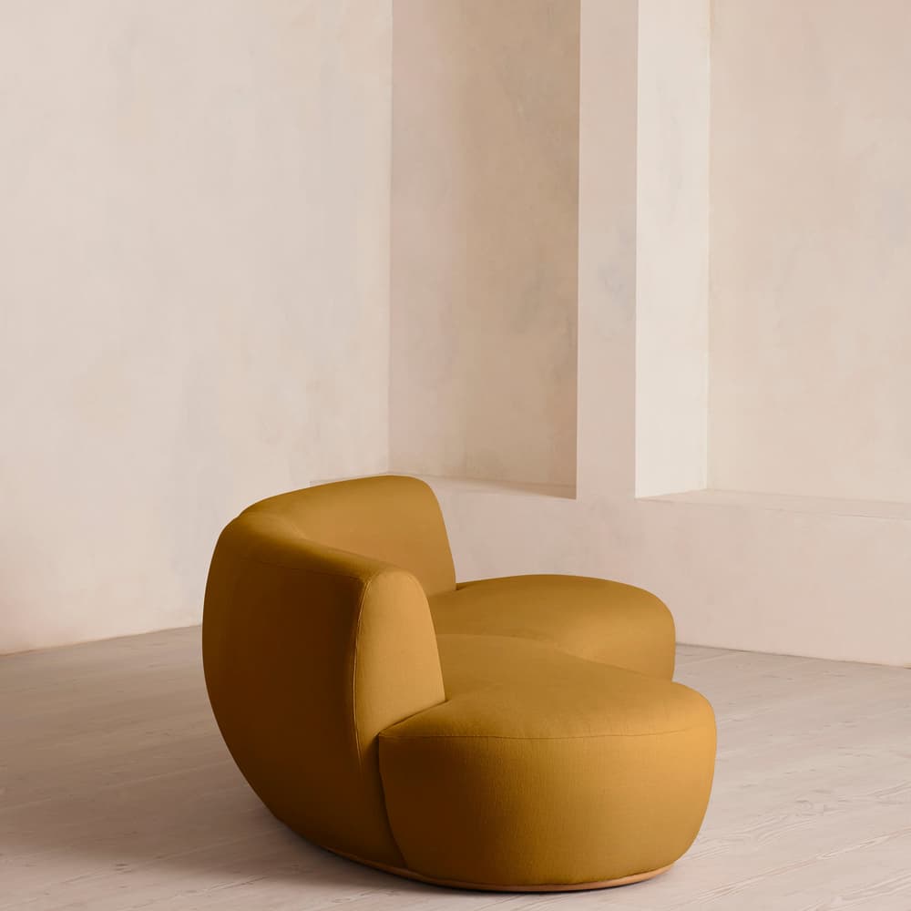 Aline Serpentine Modular Sofa - Three Seater - Linen - Turmeric - US - Images - Image 3