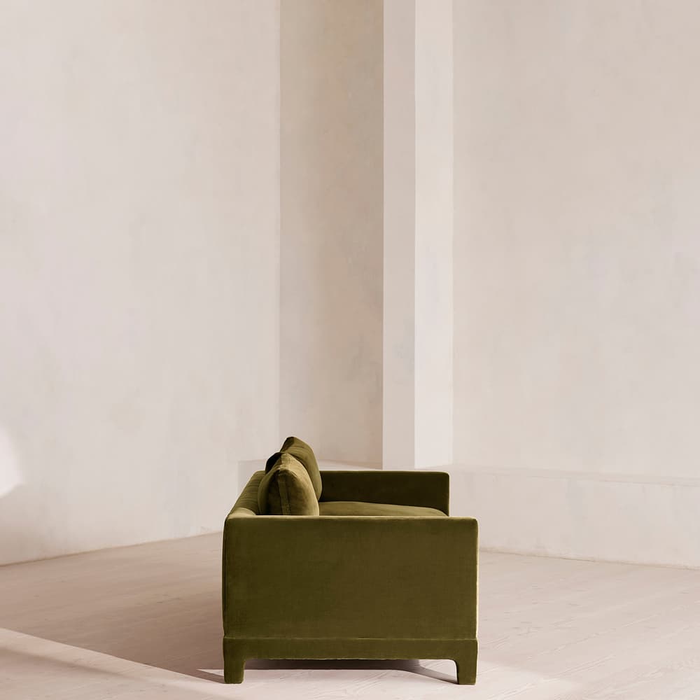 Ashford Three Seater Sofa - Velvet - Olive - Images - Image 3