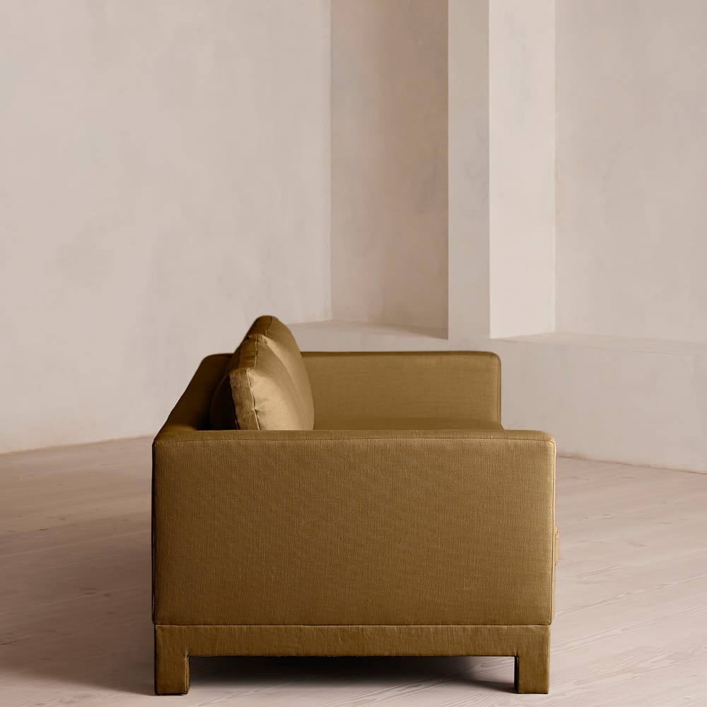 Ashford Three Seater Sofa - Linen - Ochre - Images - Image 3