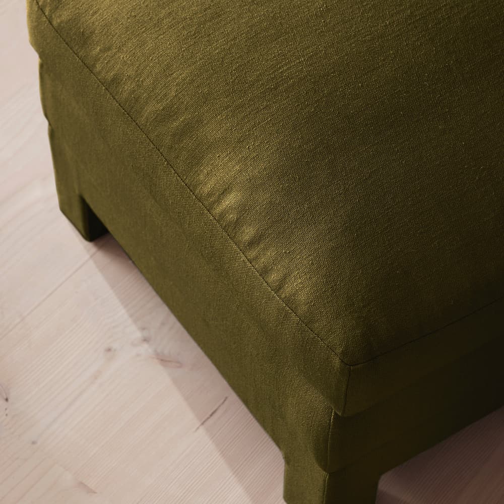 Ashford Ottoman - Linen - Olive - Images - Image 3