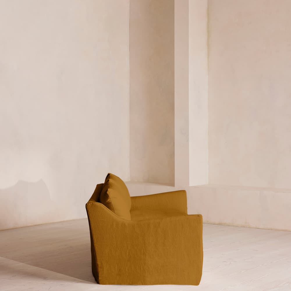 Roma Four Seater Sofa - Linen - Turmeric - US - Images - Image 3