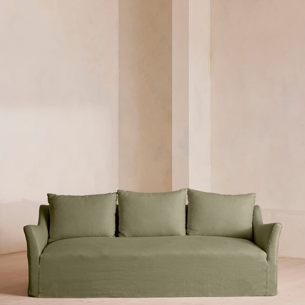 Roma Three Seater Sofa - Linen - Sage - Listing - Image 3