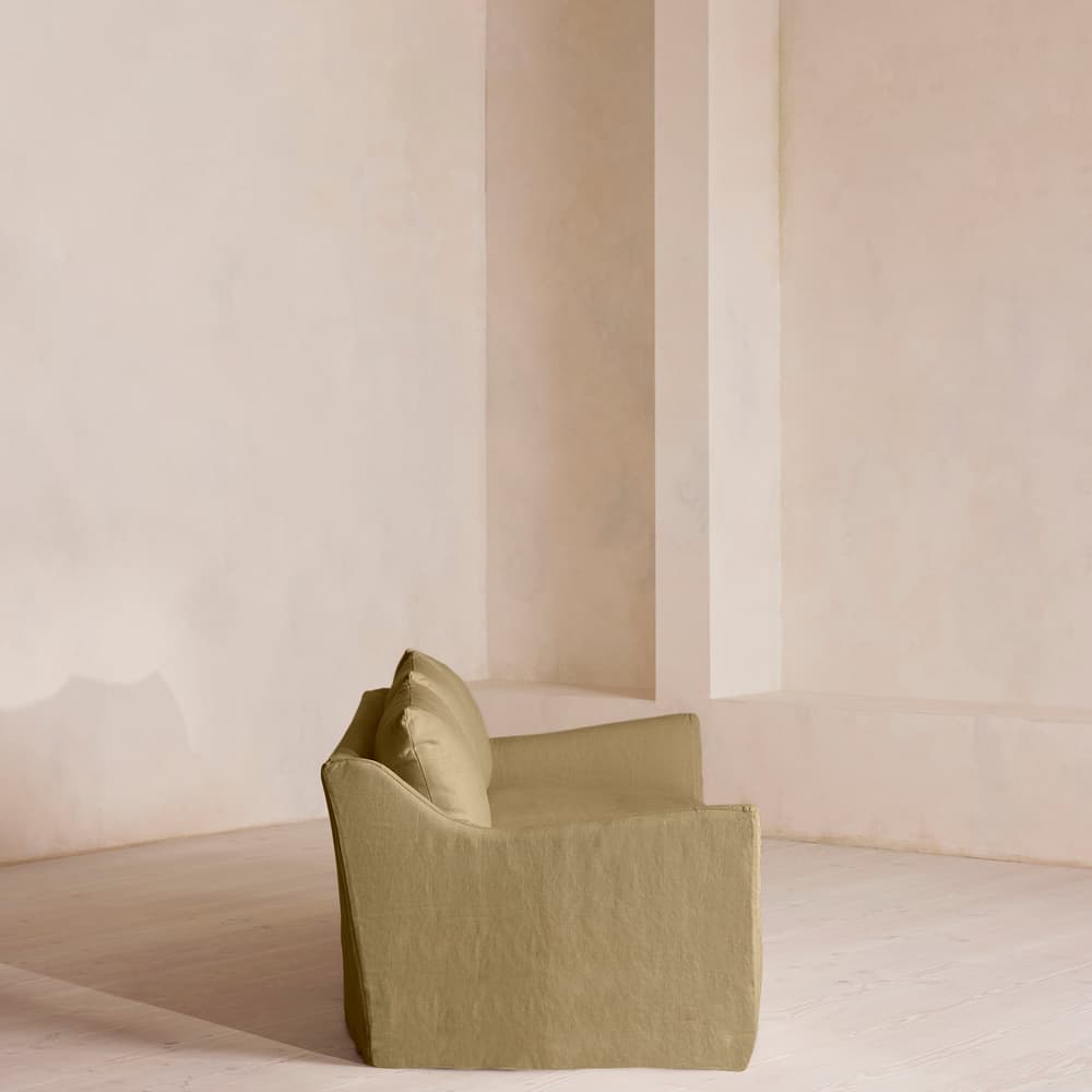 Roma Three Seater Sofa - Linen - Wheat - US - Images - Image 3
