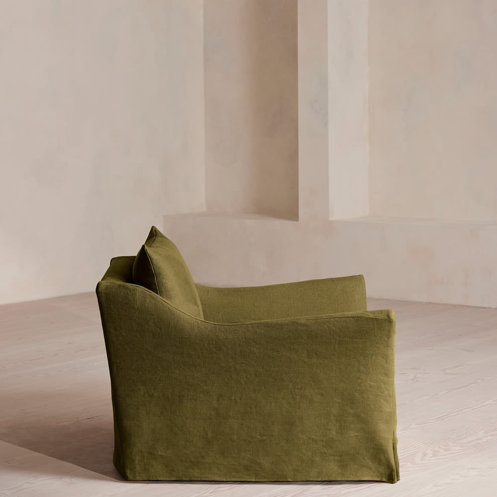 Roma Loveseat - Linen - Olive - Images - Image 3