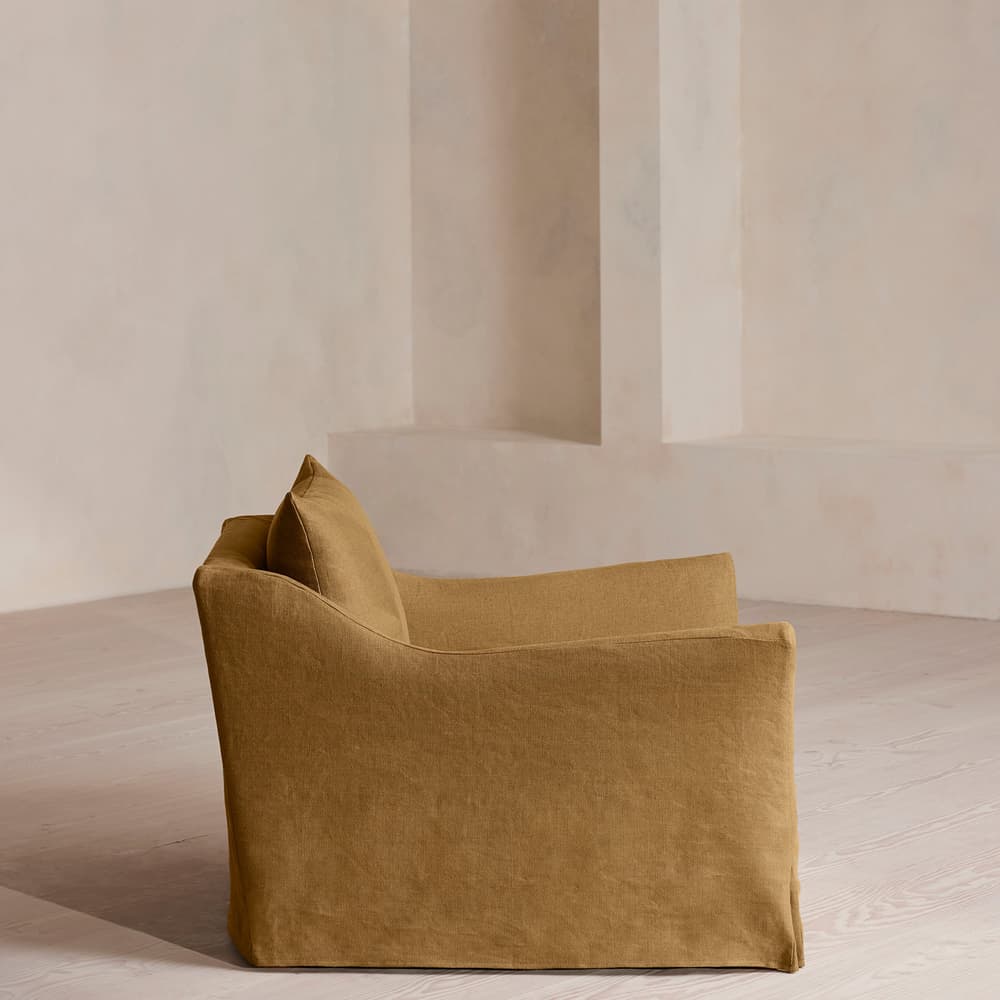 Roma Loveseat - Linen - Ochre - US - Images - Image 3