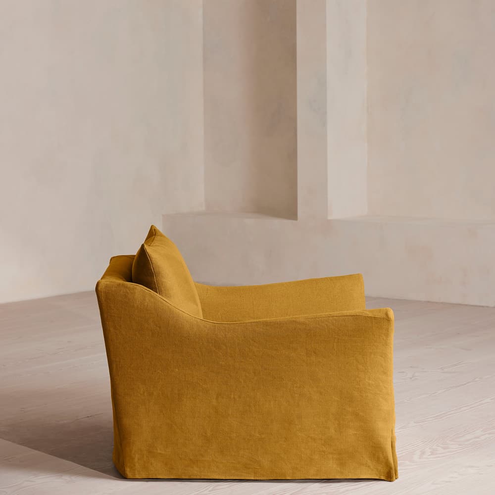 Roma Loveseat - Linen - Turmeric - US - Images - Image 3