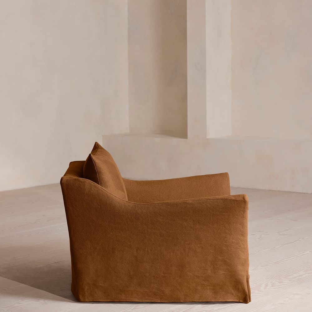 Roma Loveseat - Linen - Terracotta - UK - Images - Image 3