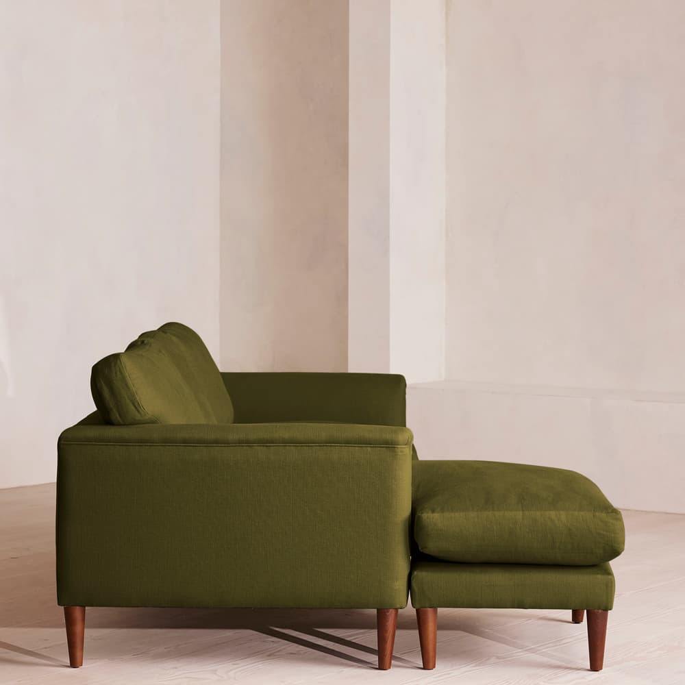 Reya Chaise-end Sofa - Linen - Olive - Images - Image 3