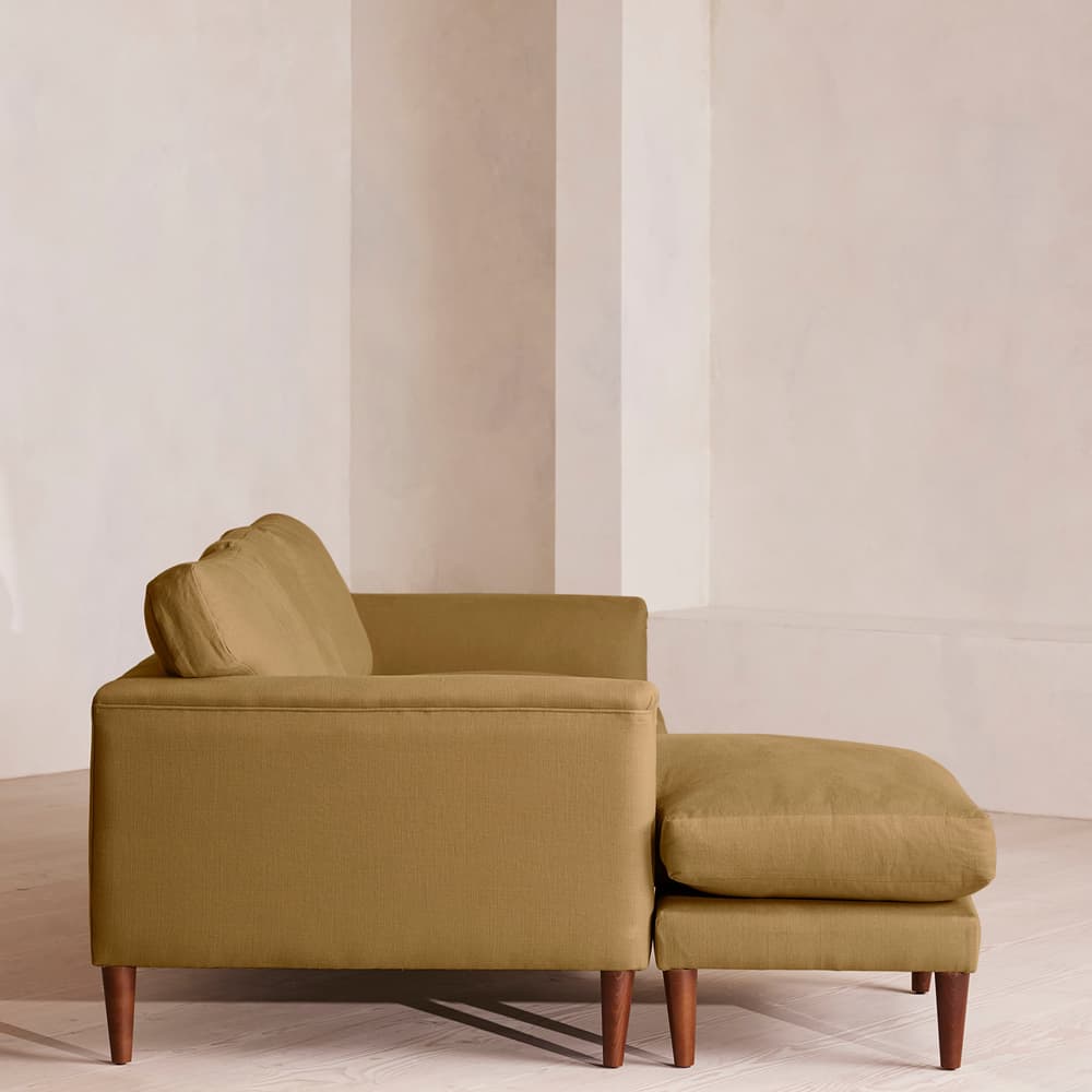 Reya Chaise-end Sofa - Linen - Ochre - Images - Image 3