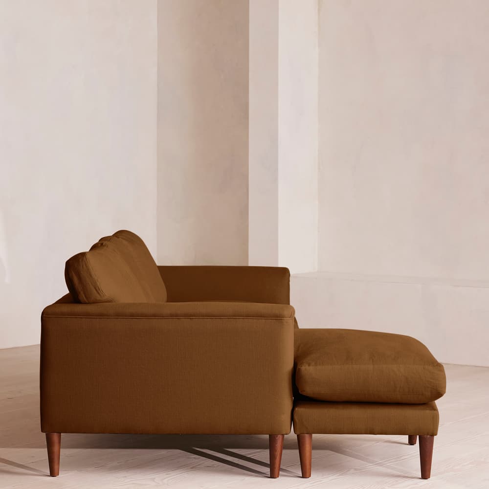 Reya Chaise-End Sofa - Linen - Terracotta - UK - Images - Image 3