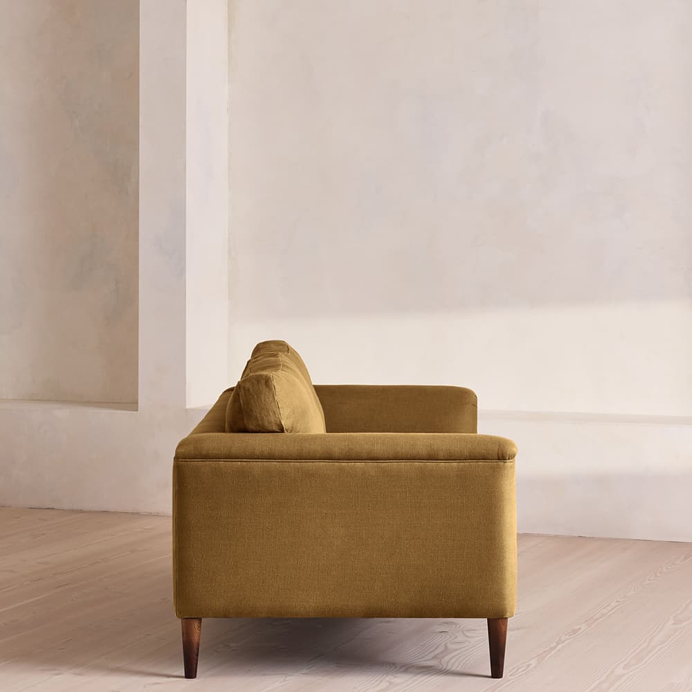 Reya Three Seater Sofa - Linen - Ochre - Images - Image 3