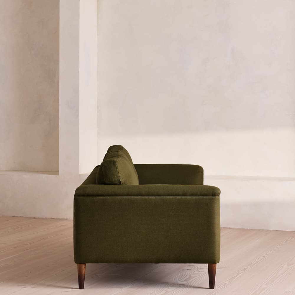 Reya Three Seater Sofa - Linen - Olive - Images - Image 3