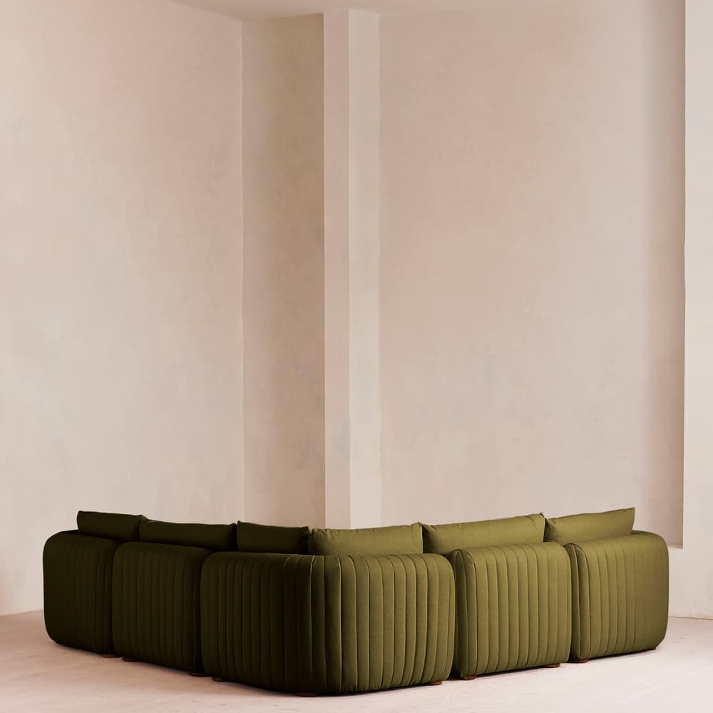 Vivienne Deeper Sit Modular Sofa - Corner Sofa - Linen - Olive - Images - Image 3