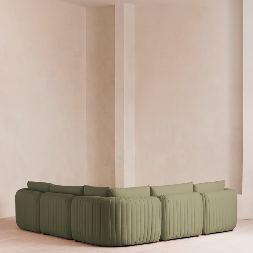 Vivienne Deeper Sit Sectional Sofa - Corner Sofa - Linen - Sage - US - Images - Image 3