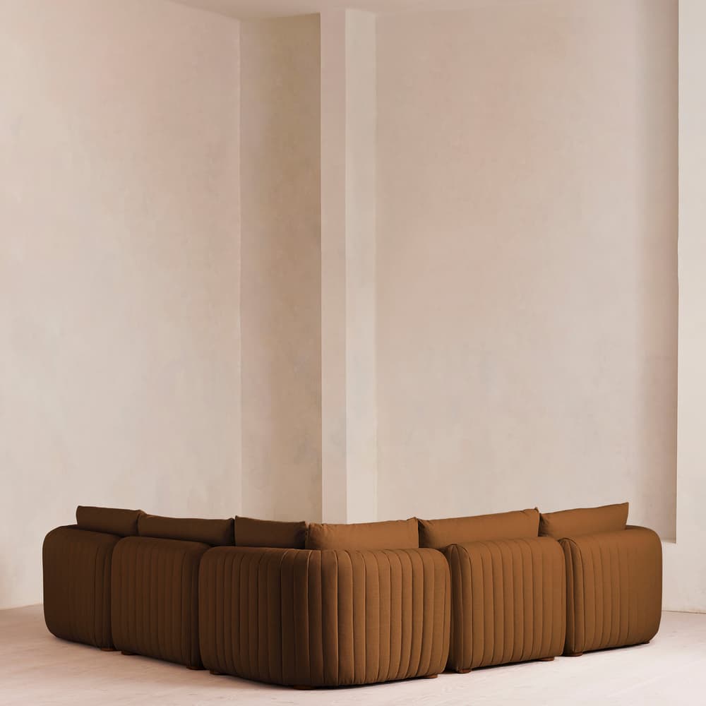 Vivienne Sectional Sofa - Corner Sofa - Linen - Terracotta - US - Images - Image 3