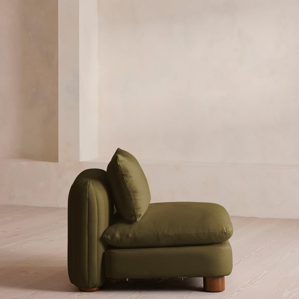 Vivienne Sectional Sofa - Armless Module - Linen - Olive - US - Image 3