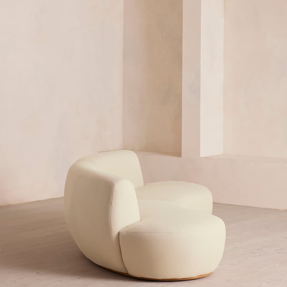 Aline Serpentine Modular Sofa - Three Seater - Linen - Bisque -  US - Images - Image 3