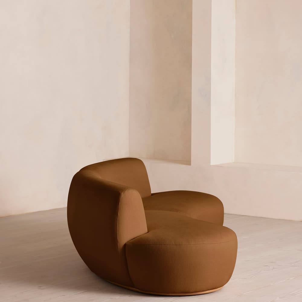 Aline Serpentine Modular Sofa - Three Seater - Linen - Terracotta - US - Images - Image 3