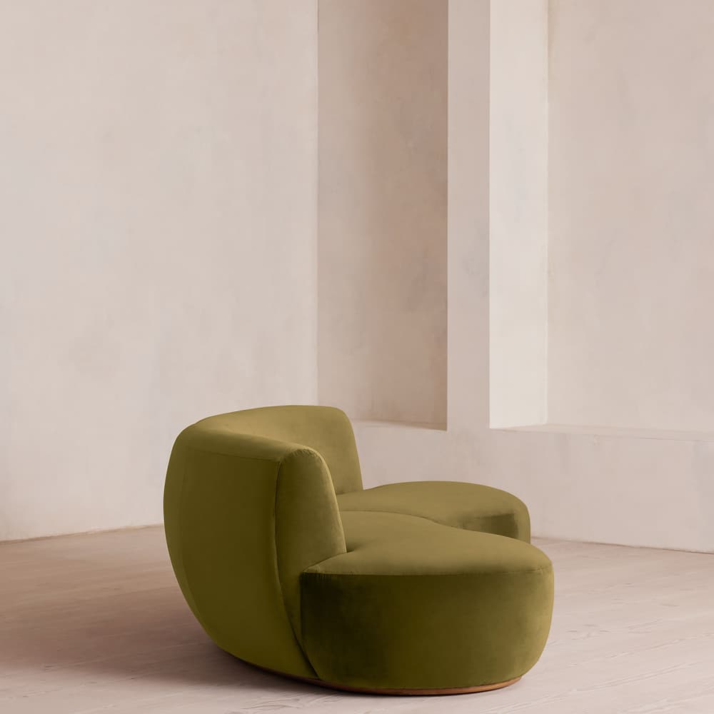 Aline Serpentine Modular Sofa - Three Seater - Olive Velvet - UK - Images - Image 3