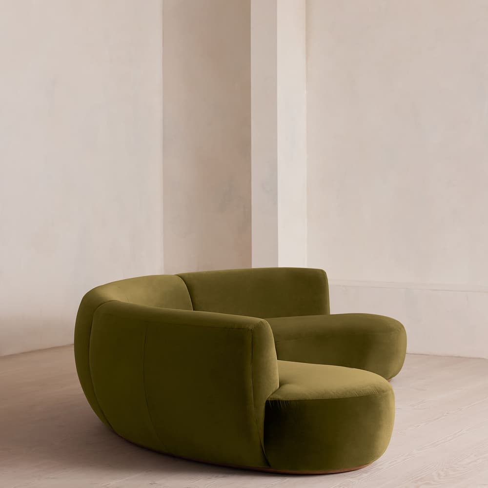 Aline Serpentine Modular Sofa - Four Seater - Olive Velvet - UK - Images - Image 3
