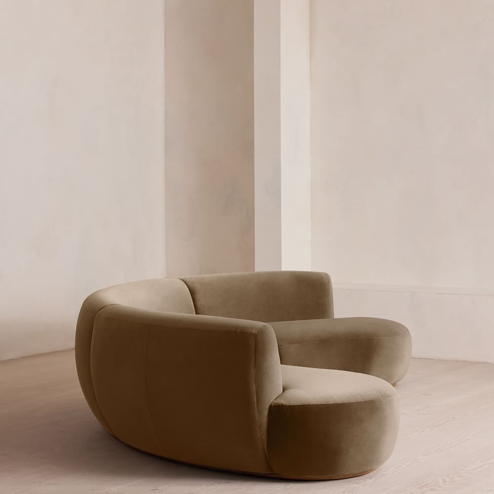 Aline Serpentine Modular Sofa - Six Seater - Velvet - Truffle - UK - Images - Image 3