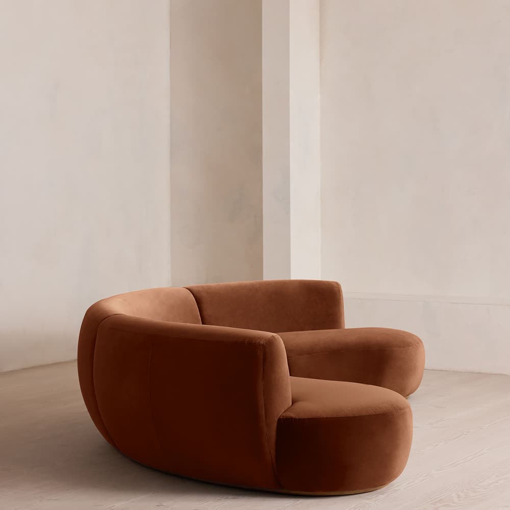 Aline Serpentine Modular Sofa - Six Seater - Velvet - Cinnamon - UK - Images - Image 3