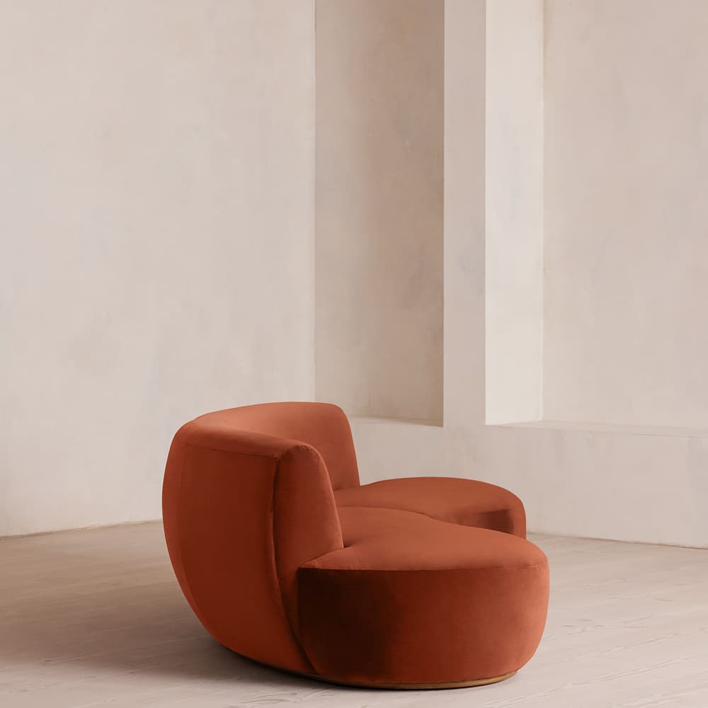 Aline Serpentine Modular Sofa - Three Seater - Rust Velvet - UK - Images - Image 3