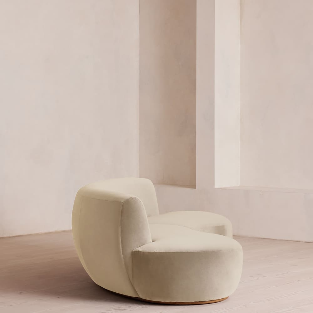 Aline Serpentine Modular Sofa - Three Seater - Velvet - Oyster - UK - Images - Image 3