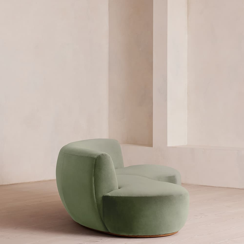 Aline Serpentine Modular Sofa - Three Seater - Velvet - Seafoam - UK - Images - Image 3