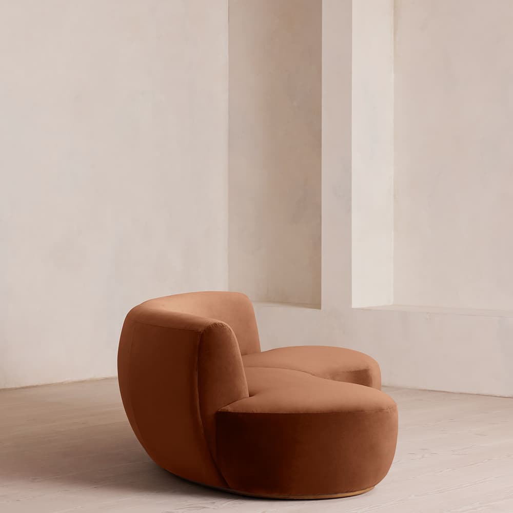 Aline Serpentine Modular Sofa - Three Seater - Velvet - Cinnamon - UK - Images - Image 3