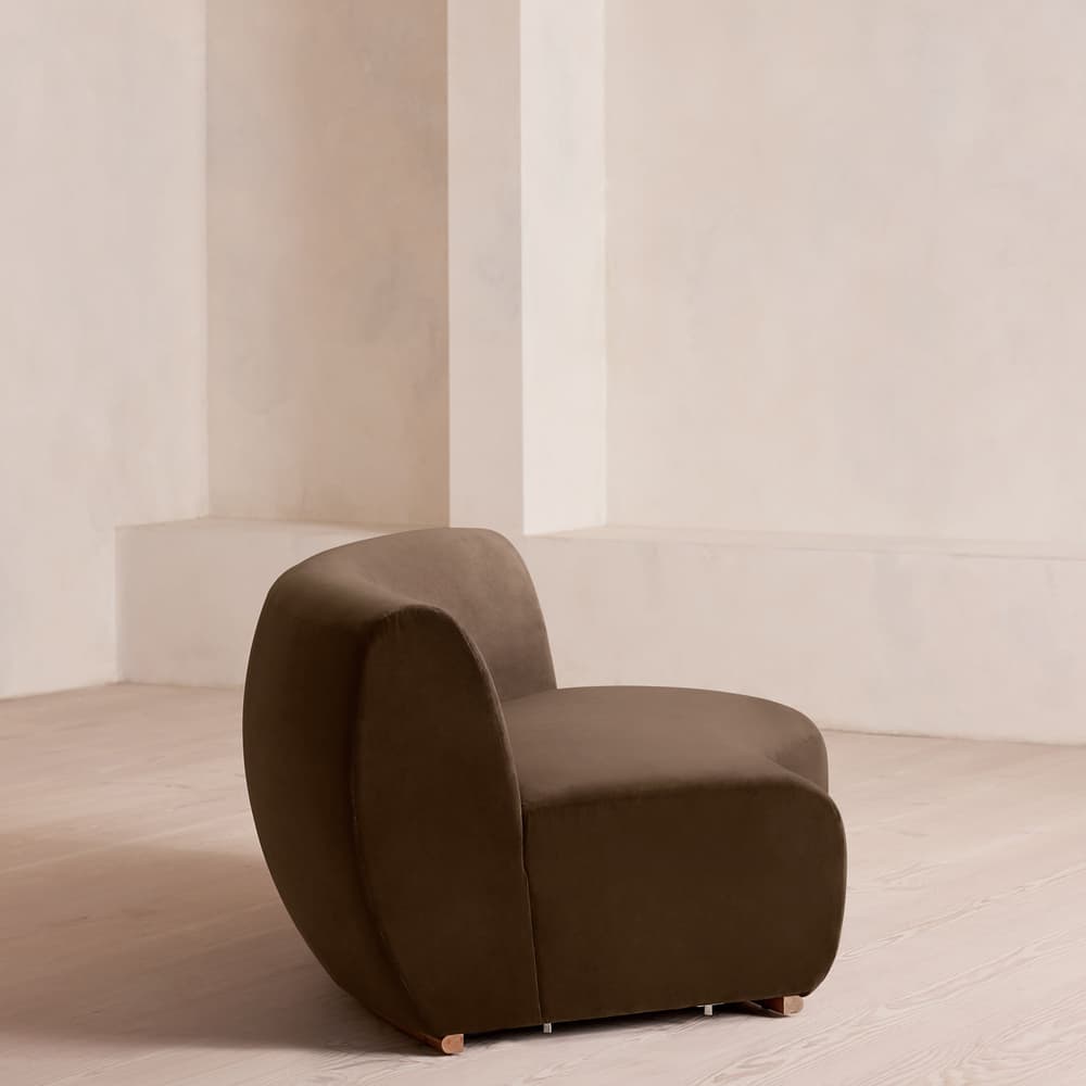 Aline Serpentine Modular Sofa - Right Section - Chocolate Velvet - UK - Image 3