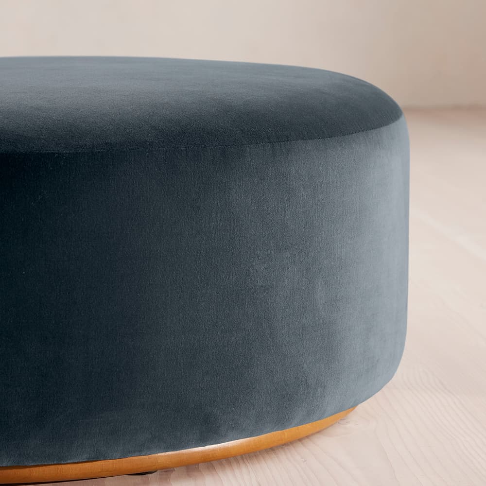 Aline Ottoman - Velvet - Grey Blue - US - Image 3