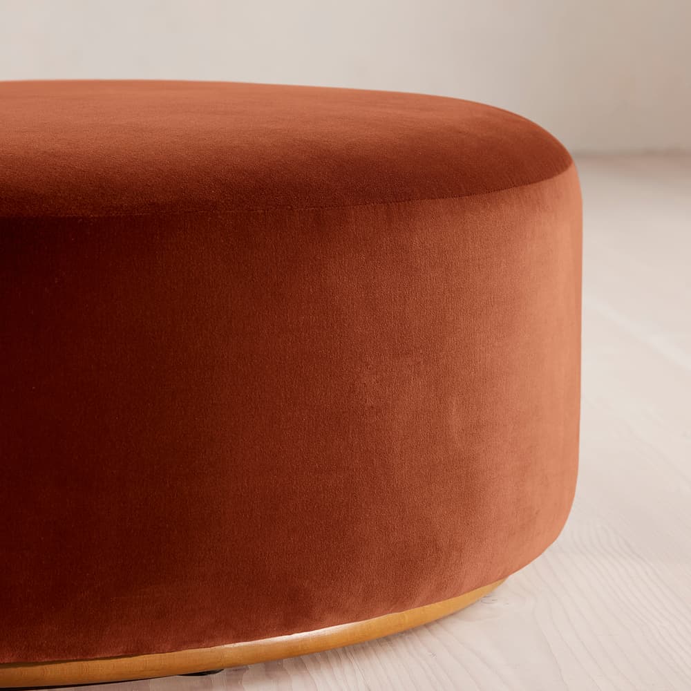 Aline Ottoman - Velvet - Rust - Image 3