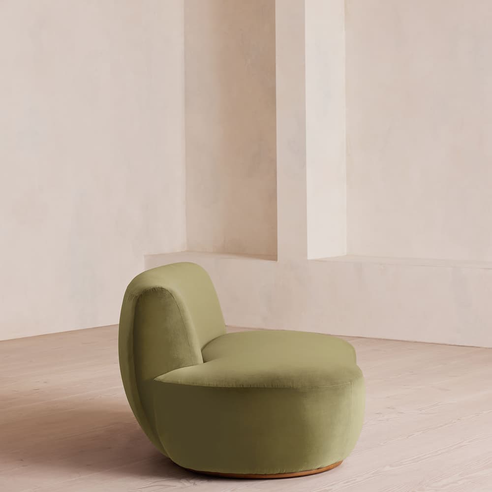 Aline Serpentine Modular Sofa - Middle Section - Lichen Velvet - Image 3
