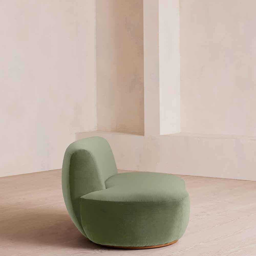 Aline Serpentine Sectional Sofa - Middle Section - Velvet - Seafoam - US - Image 3