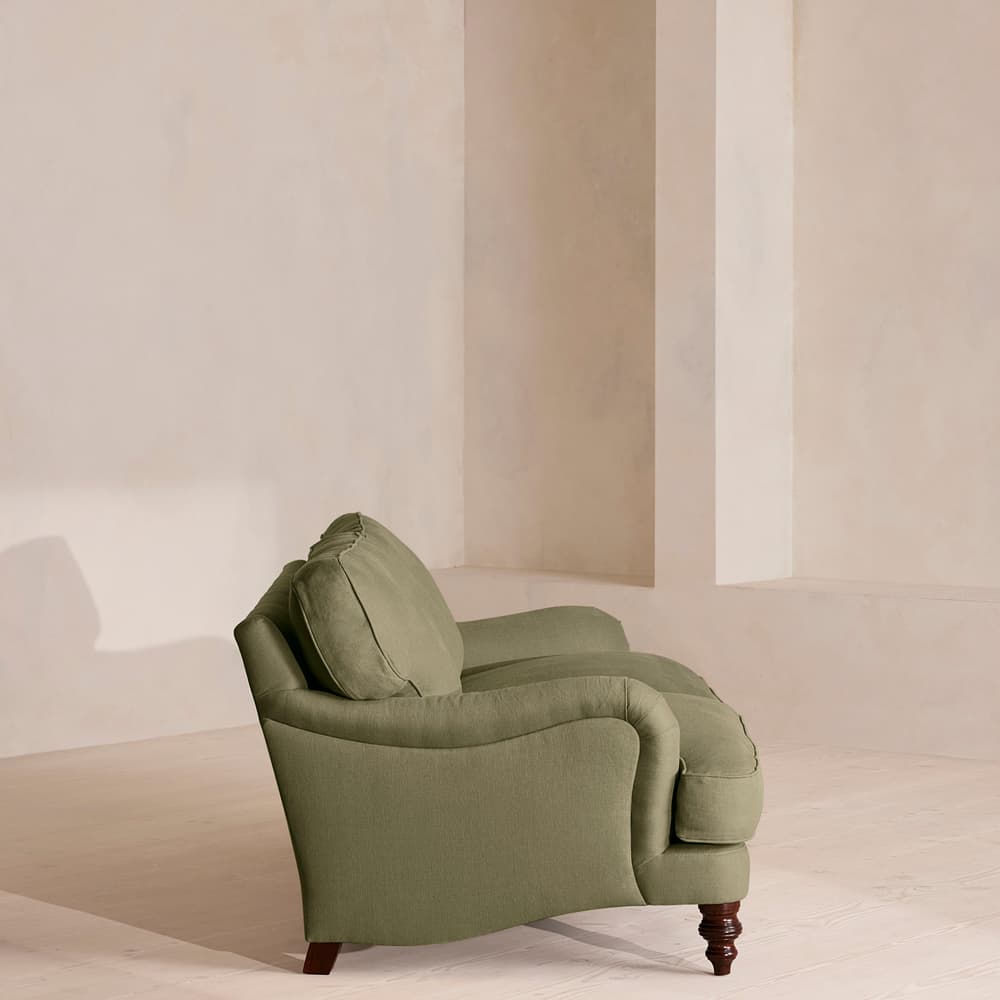 Arundel Three Seater Sofa - Linen - Sage - Images - Image 3